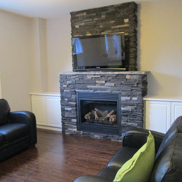 Family Room Fireplace with TV Insert