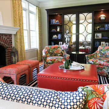 Family Room Full of Pattern and Color