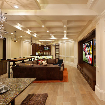 Family Room, Home Theater and Bar