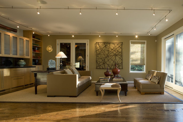 Contemporary Family Room by Nora Schneider Interior Design