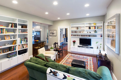 Inspiration for a contemporary family room remodel in Boston