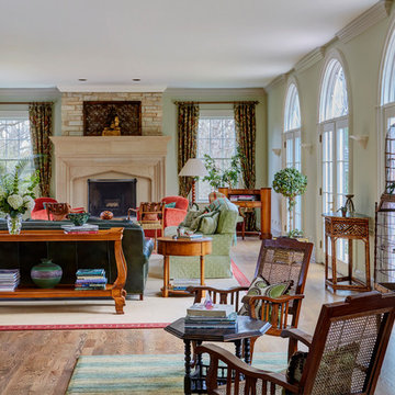 Family Room with a Touch of European Sophistication in Lake Forest