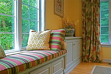 Family Room with built-in window seat