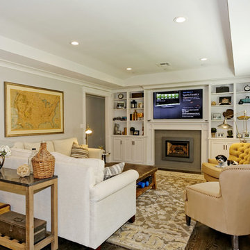 Family Room with Coffered Ceiling