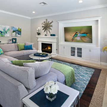 Family Room with Custom Wall Unit