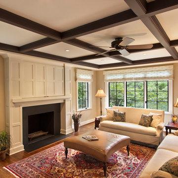 Family room with fireplace