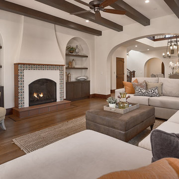 Family room with Traditional fireplace