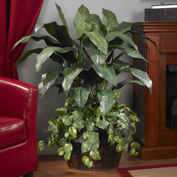 Faux Double Bird of Paradise Indoor Plant for Traditional Family Room
