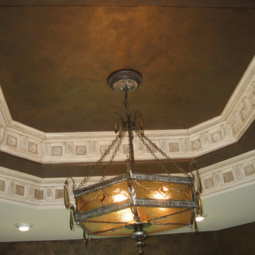 Faux Finished Tray Ceiling in a Family Room