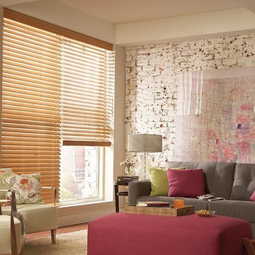 FAUX WOOD BLINDS - Lafayette Interior Fashions Faux Wood Blinds - Living Room