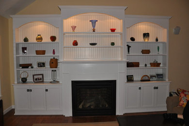 Fireplace and Bookcase