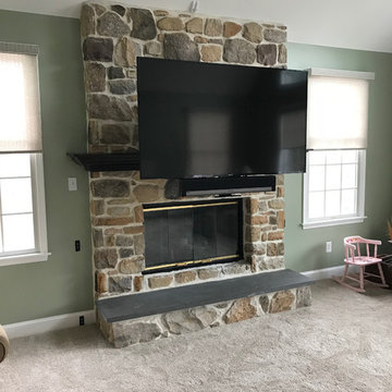 Fireplace Mantel and TV