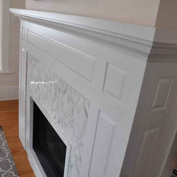 Fireplace Mantle and Marble Tile