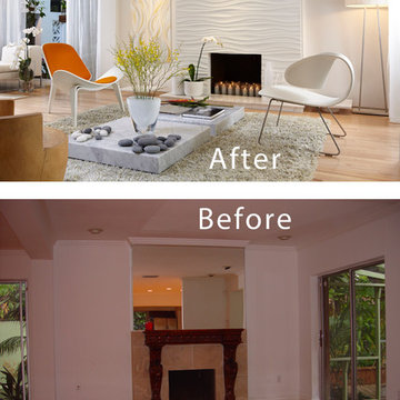 Fireplace - modern - before and after by J Design Group