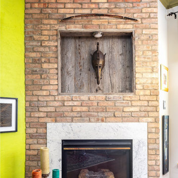 Fireplace surround and custom built antique door installation