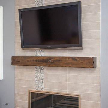 Fireplace: Vista Modern Grey Kitchen Full Design and Renovation