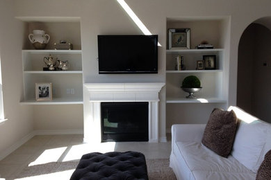 Example of a small trendy family room design in Austin