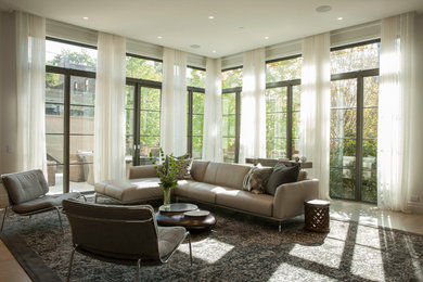 Inspiration for a modern family room remodel in Chicago