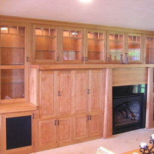 Full wall entertainment center and fire place