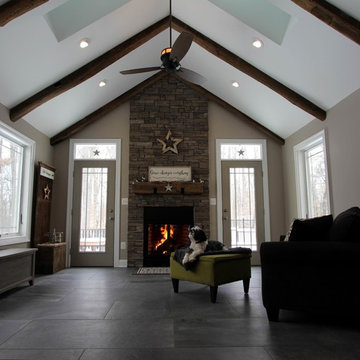 Fun Room - with trex deck, fireplace and hidden room