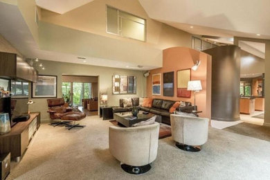 Example of a trendy family room design in Columbus