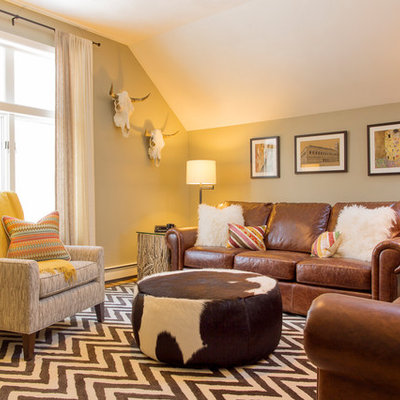 Trendy family room photo in Boston