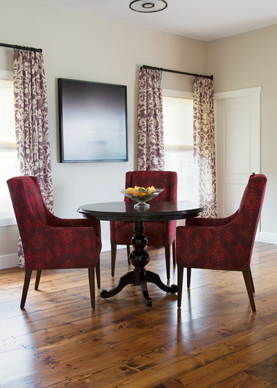 Transitional Family Room by Maquette Interior Design