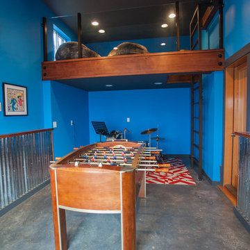Garage turned game room
