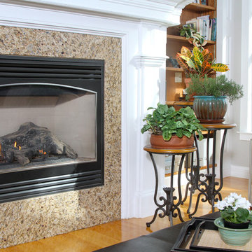 Gas Fireplace in Modern Family Room