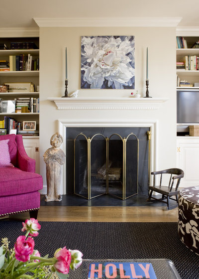 Transitional Living Room by Liz Levin Interiors