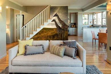 Mountain style family room photo in Brisbane