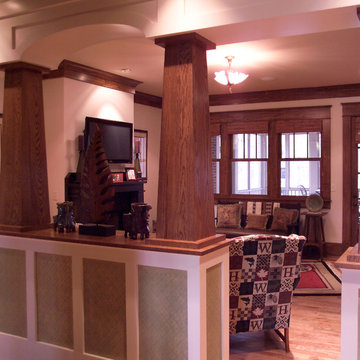 Gould Family Room with Craftsman style room divider