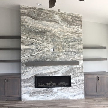 Granite fireplace surround