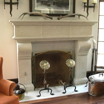 Gray Limestone Fireplace