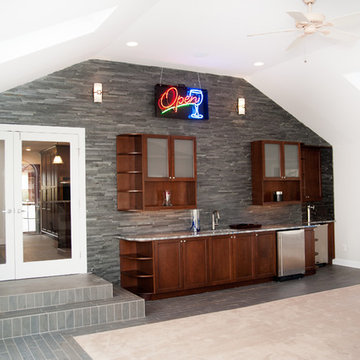 Great Room Remodeled With Wet Bar