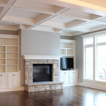 Great Room with Coffered Ceiling