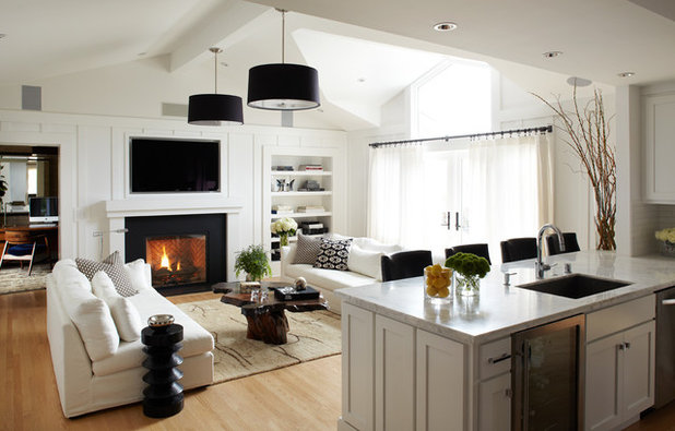 Transitional Living Room by Urrutia Design