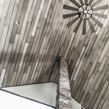 Grey wood ceiling
