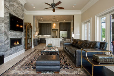 Example of a trendy family room design in Little Rock