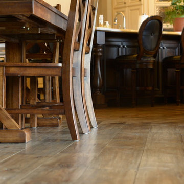 Hand Distressed Hickory Floors - Great Room