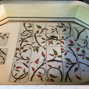 Hand painted stained glass window for historic home