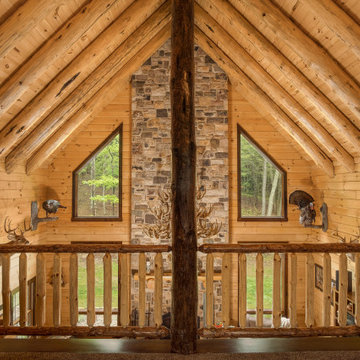 Handcrafted Round Rafters - Log Home Mountain Retreat