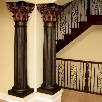 Handpainted metallic columns