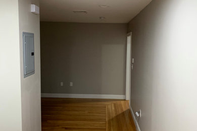 Family room - modern family room idea in Providence