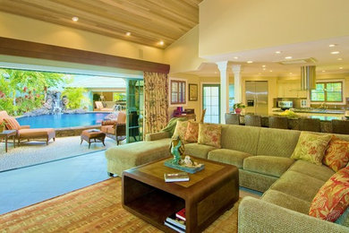 Inspiration for a tropical family room remodel in Hawaii