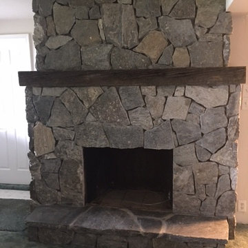Hayden Lake cabin Brick Fireplace Retrofit