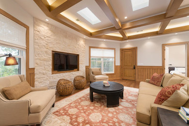 Example of a transitional family room design in San Francisco