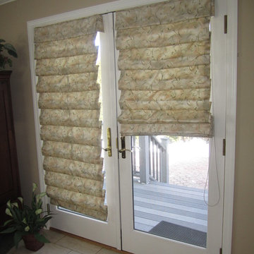 Hobbled Roman Shades on French Doors