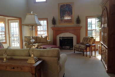 Example of a transitional family room design in Cleveland