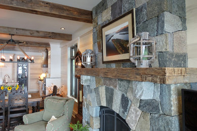 Mountain style family room photo in New York